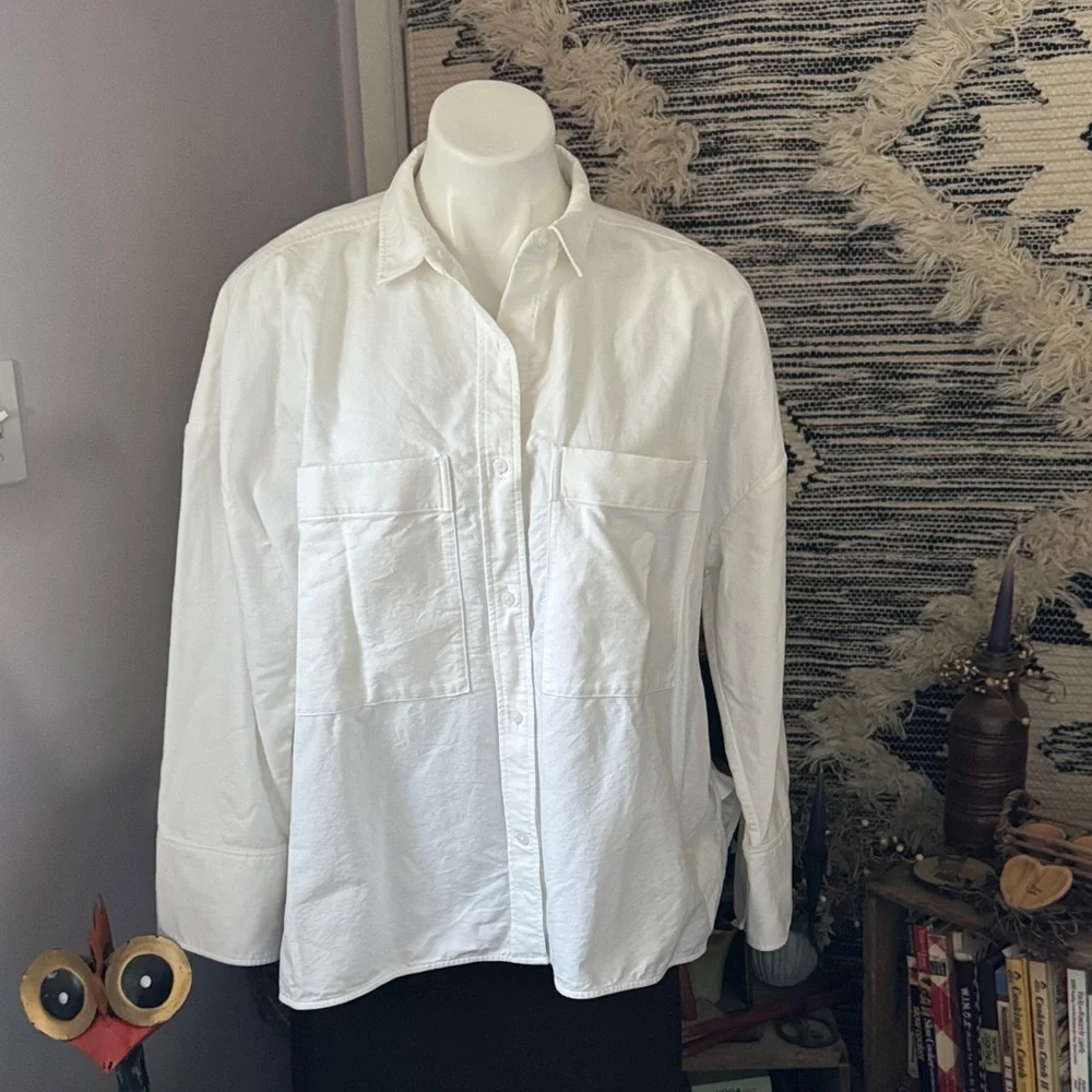 Everlane Organic Cotton Oxford Shirt in White L - Picture 12 of 14